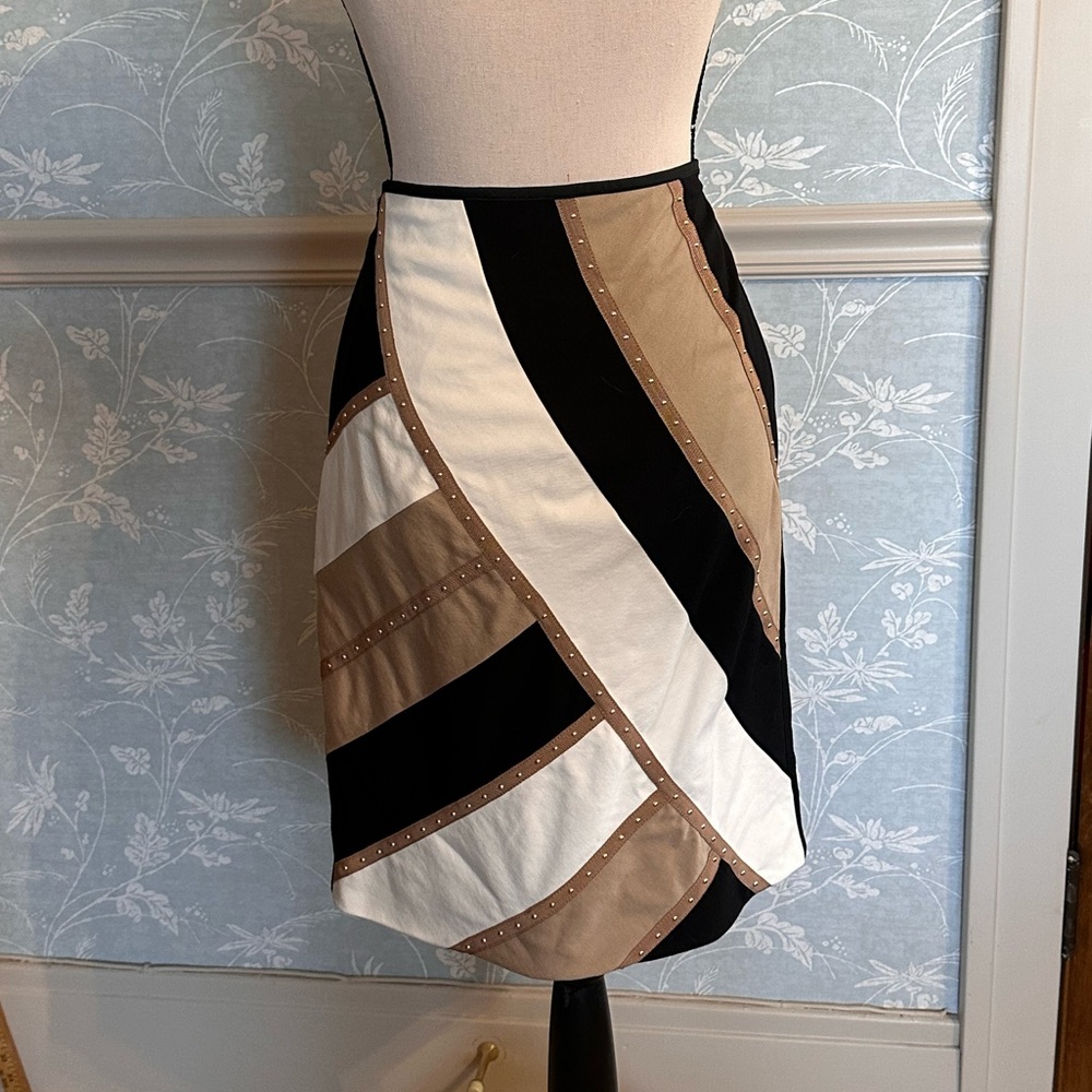 WHBM Studded Color Block Skirt